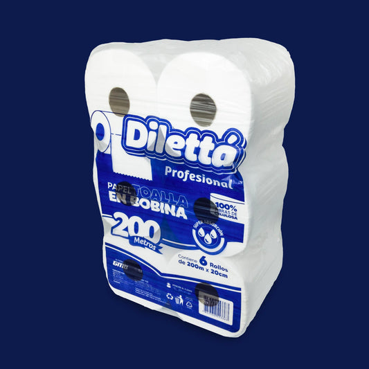 Bobina Papel Higiénico Institucional - PQT con 6 Unidad (200MTS)