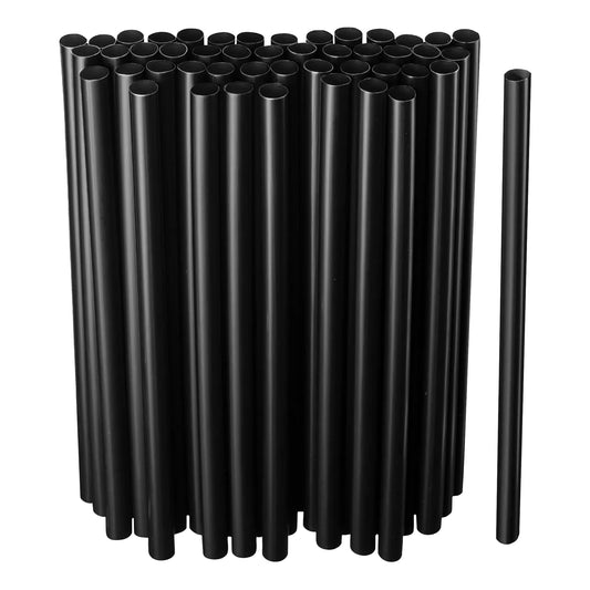 Pajita Tragos Negro 10mm (PQT Con 100 Unidades)