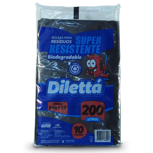 Bolsa de Basura 90x110cm (PQT con 10 UND 200Lt Bio Negro)