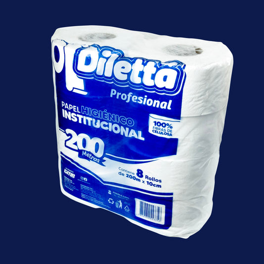 Bobina Papel Higiénico Institucional - PQT con 8 Unidad (200MTS)