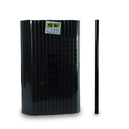 Pajita Tragos Negro 10mm (PQT Con 100 Unidades)