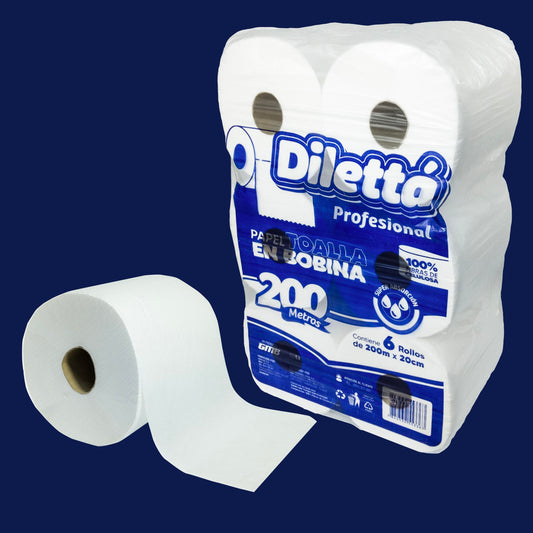 Bobina Papel Higiénico Institucional - PQT con 6 Unidad (200MTS)