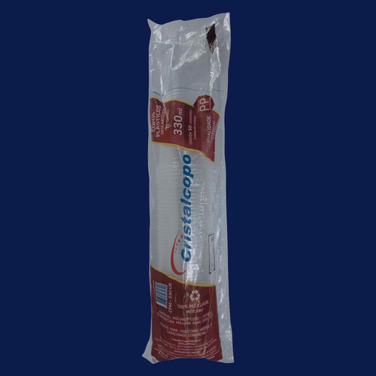 Vaso Plástico Desechable 330ML Transparente – PQT con 50 unidad